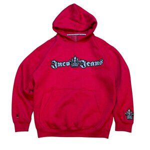 Y2K JNCO Jeans Red Crown Hoodie Sweatshirt Mens Size M 2000s Streetwear
